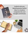 Celestial UV Print Genuine Leather Bound Grimoire Journal Black Cover Diary Book